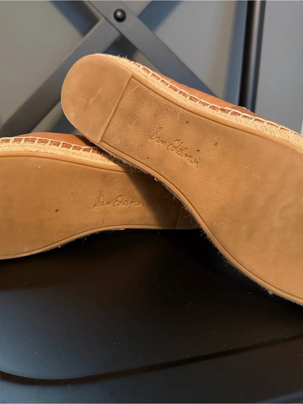 Sam Edelman Tan Leather Espadrille Slip-Ons